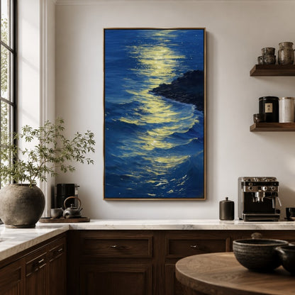 Moonlit Ocean Canvas Painting #Kiss 199