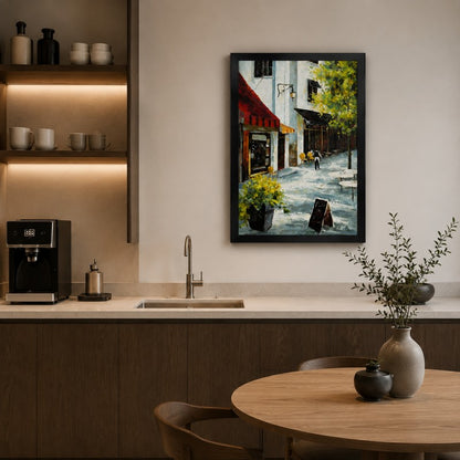 European Street Cafe Canvas Painting #Kiss 195