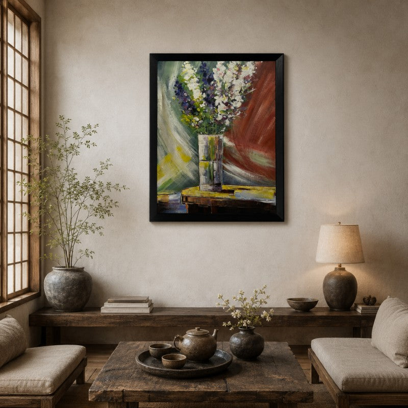 Colorful Floral Vase Canvas Painting #Kiss 194