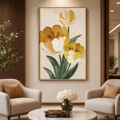 Yellow Tulip Floral Painting #Kiss 43