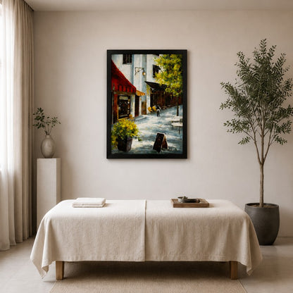 European Street Cafe Canvas Painting #Kiss 195