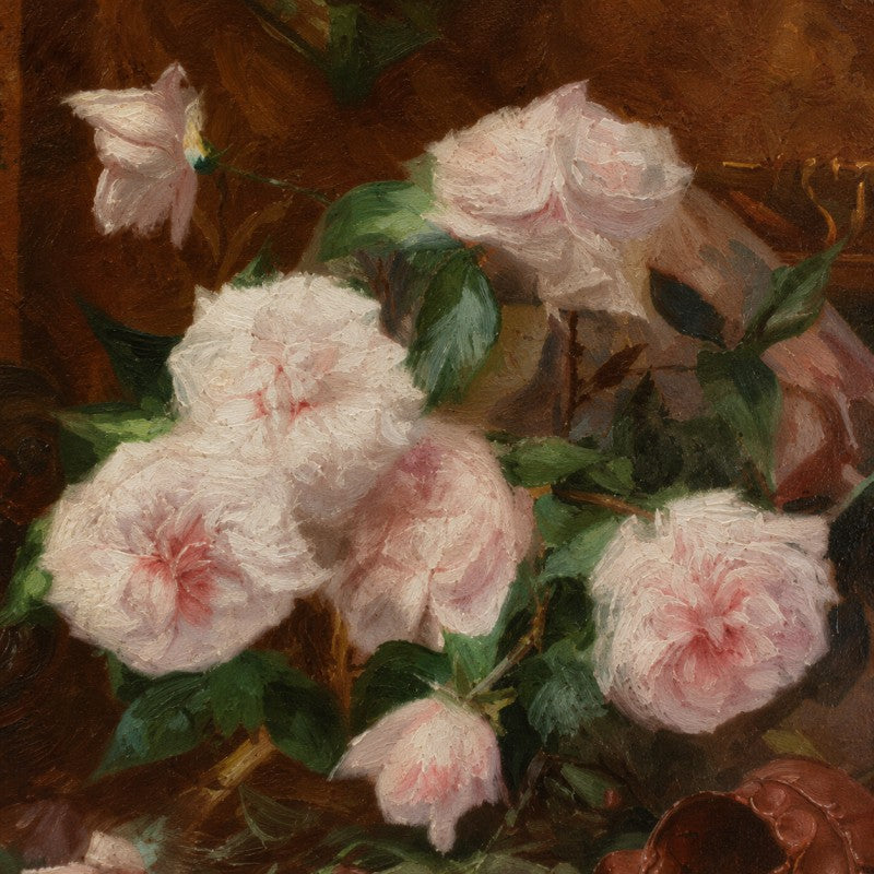 Vintage Rose Still Life Canvas Painting #Kiss 202