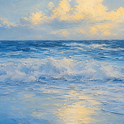 Soft Cloud Ocean Canvas Painting #Kiss 206