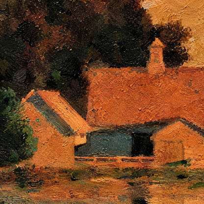 Warm Countryside Landscape Canvas Painting #Kiss 197