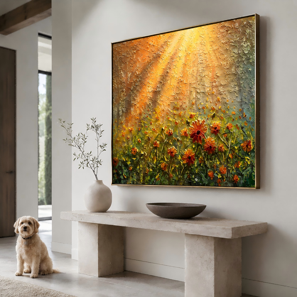 Sunlit Wildflower Canvas Painting #Kiss 185