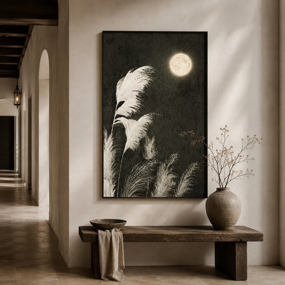 Moonlit Pampas Canvas Painting #Kiss 189