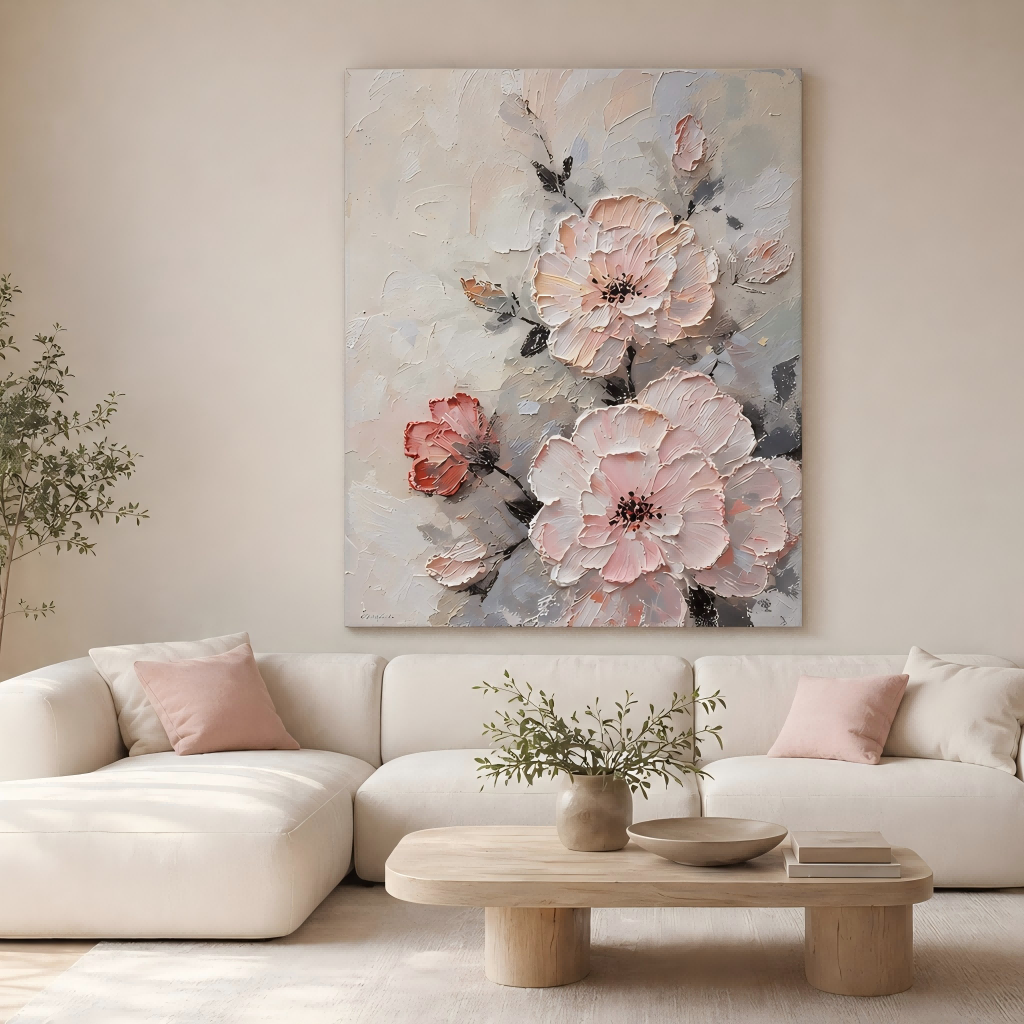 Blush Floral Texture Painting #Kiss 32