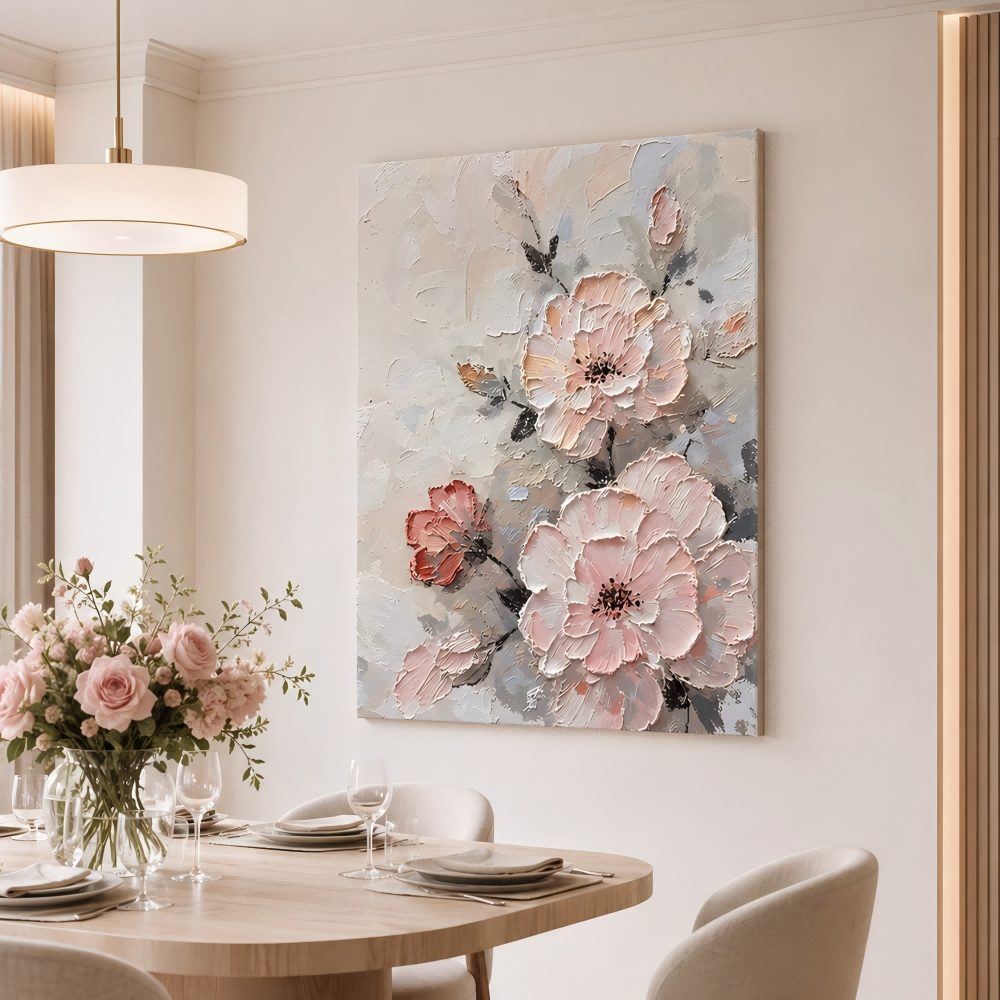 Blush Floral Texture Painting #Kiss 32