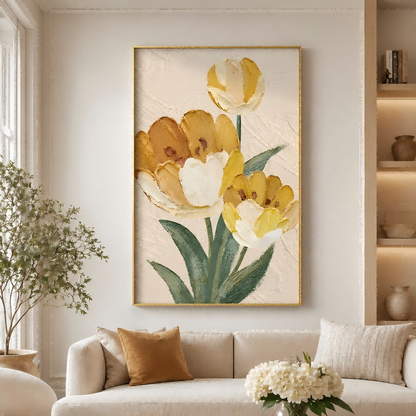 Yellow Tulip Floral Painting #Kiss 43