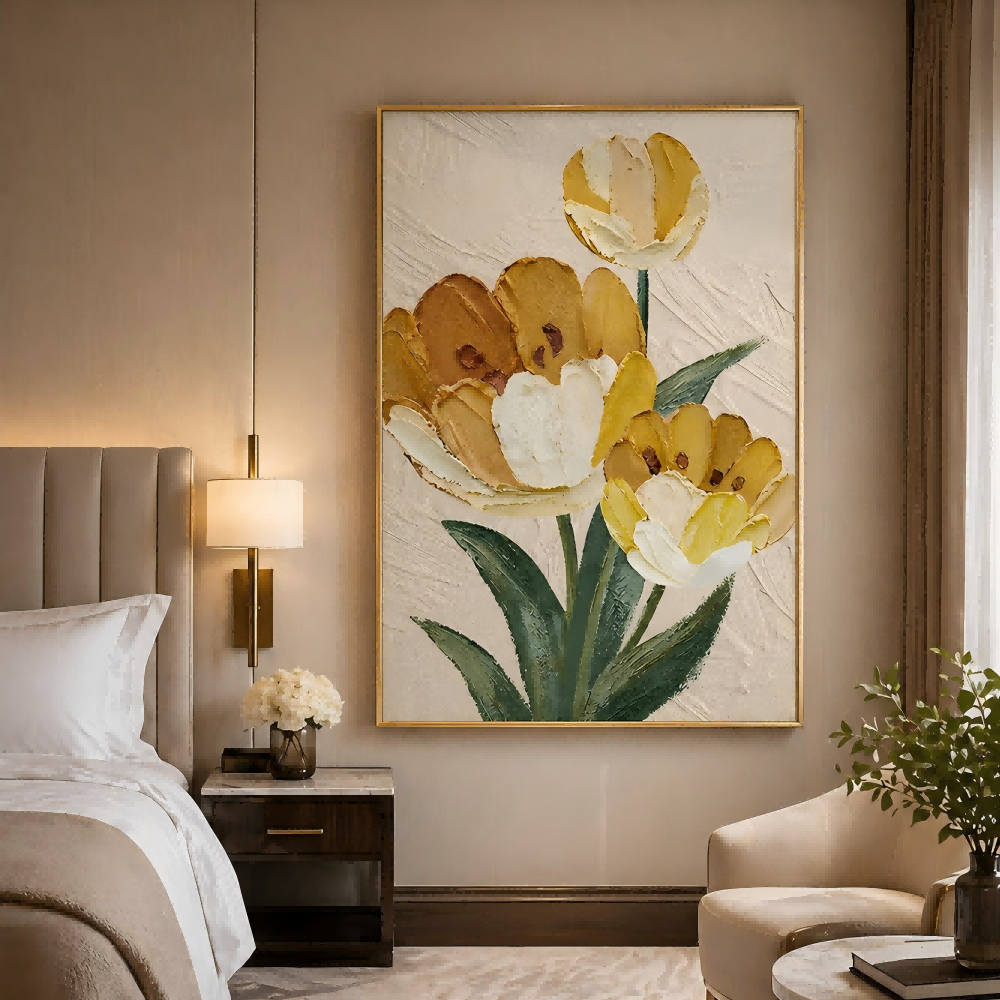 Yellow Tulip Floral Painting #Kiss 43