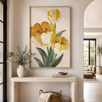 Yellow Tulip Floral Painting #Kiss 43