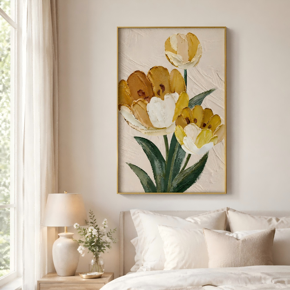 Yellow Tulip Floral Painting #Kiss 43