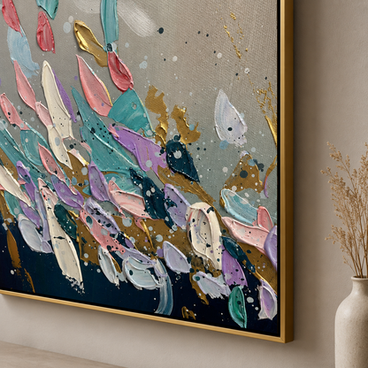 Colorful Textured Abstract Canvas Painting #Kiss 184