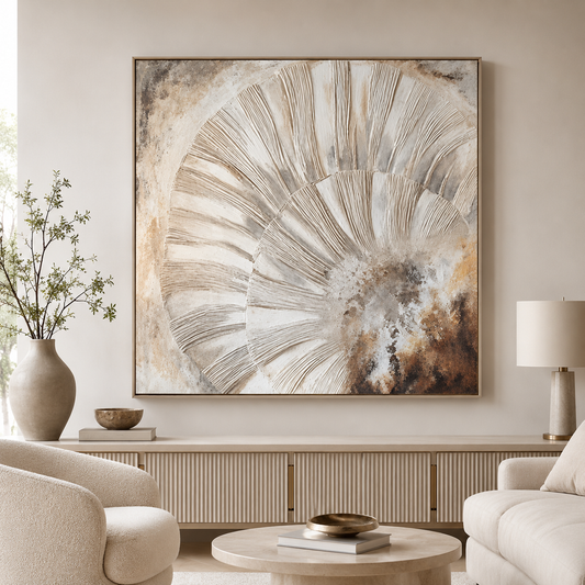 Neutral Textured Abstract Canvas Painting #Kiss 182