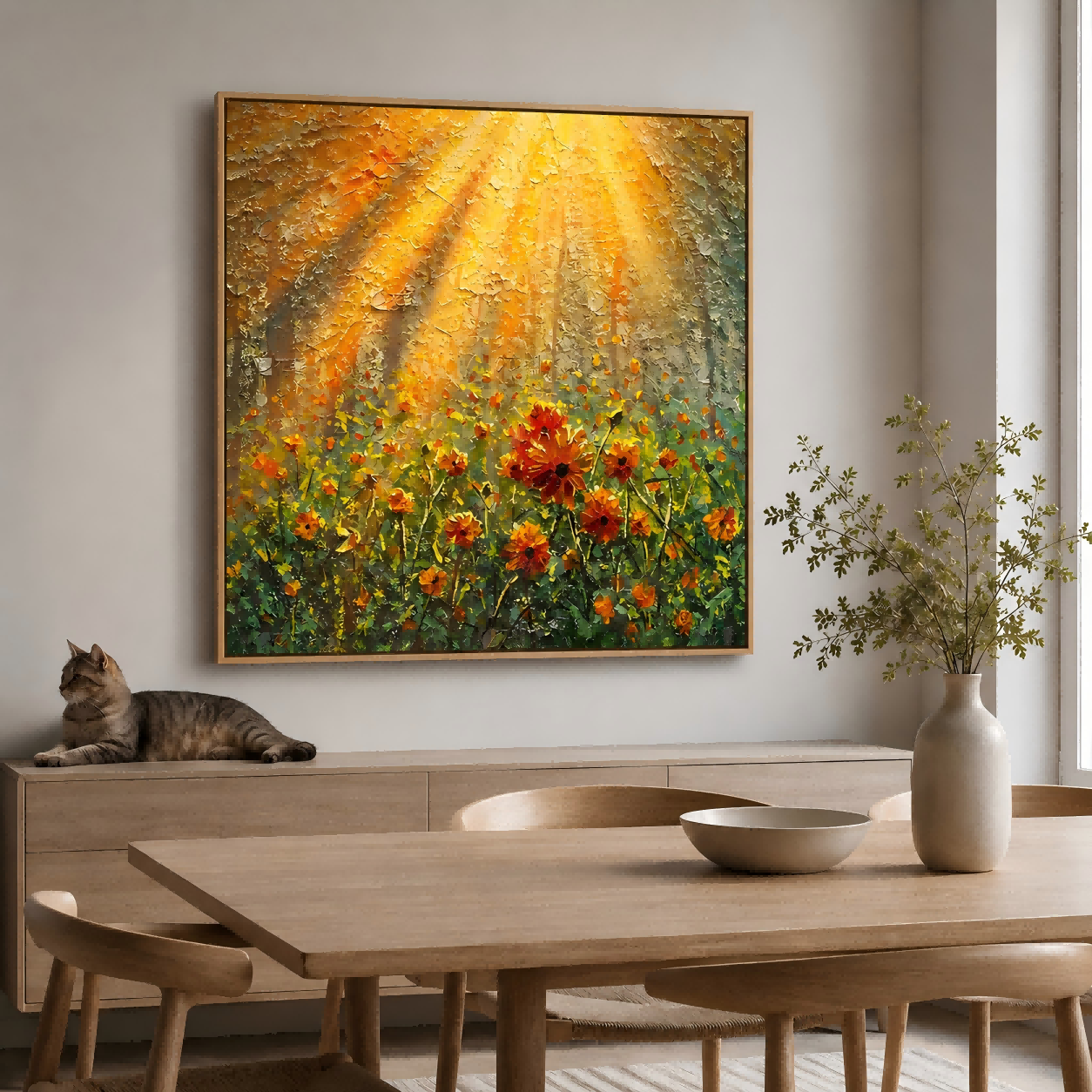 Sunlit Wildflower Canvas Painting #Kiss 185