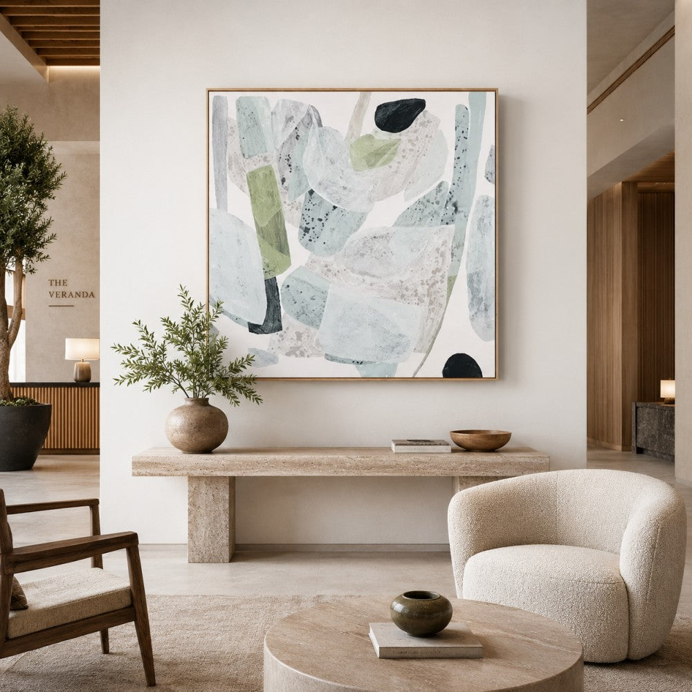 Soft Neutral Abstract Canvas Painting #Kiss 190