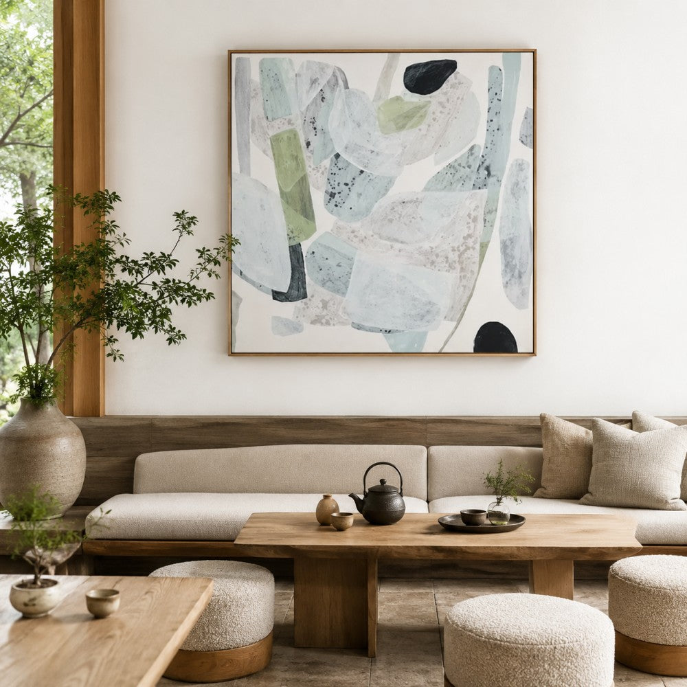 Soft Neutral Abstract Canvas Painting #Kiss 190