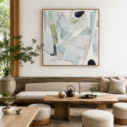Soft Neutral Abstract Canvas Painting #Kiss 190