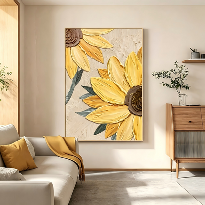 Sunflower Floral Painting #Kiss 38