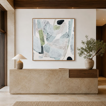 Soft Neutral Abstract Canvas Painting #Kiss 190