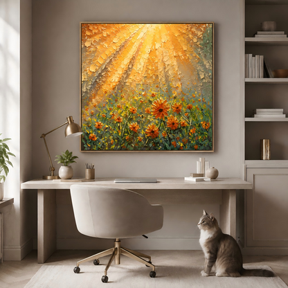 Sunlit Wildflower Canvas Painting #Kiss 185