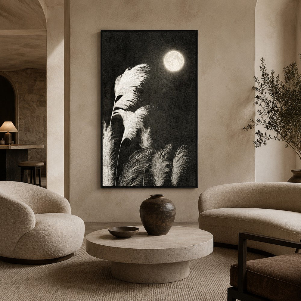 Moonlit Pampas Canvas Painting #Kiss 189