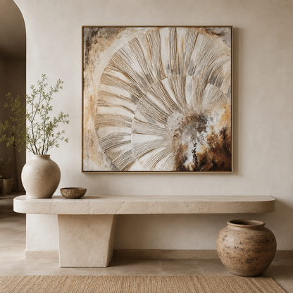 Neutral Textured Abstract Canvas Painting #Kiss 182