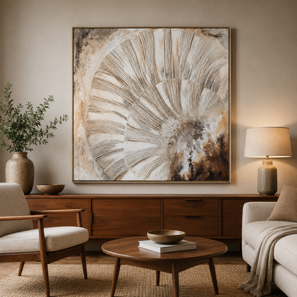 Neutral Textured Abstract Canvas Painting #Kiss 182