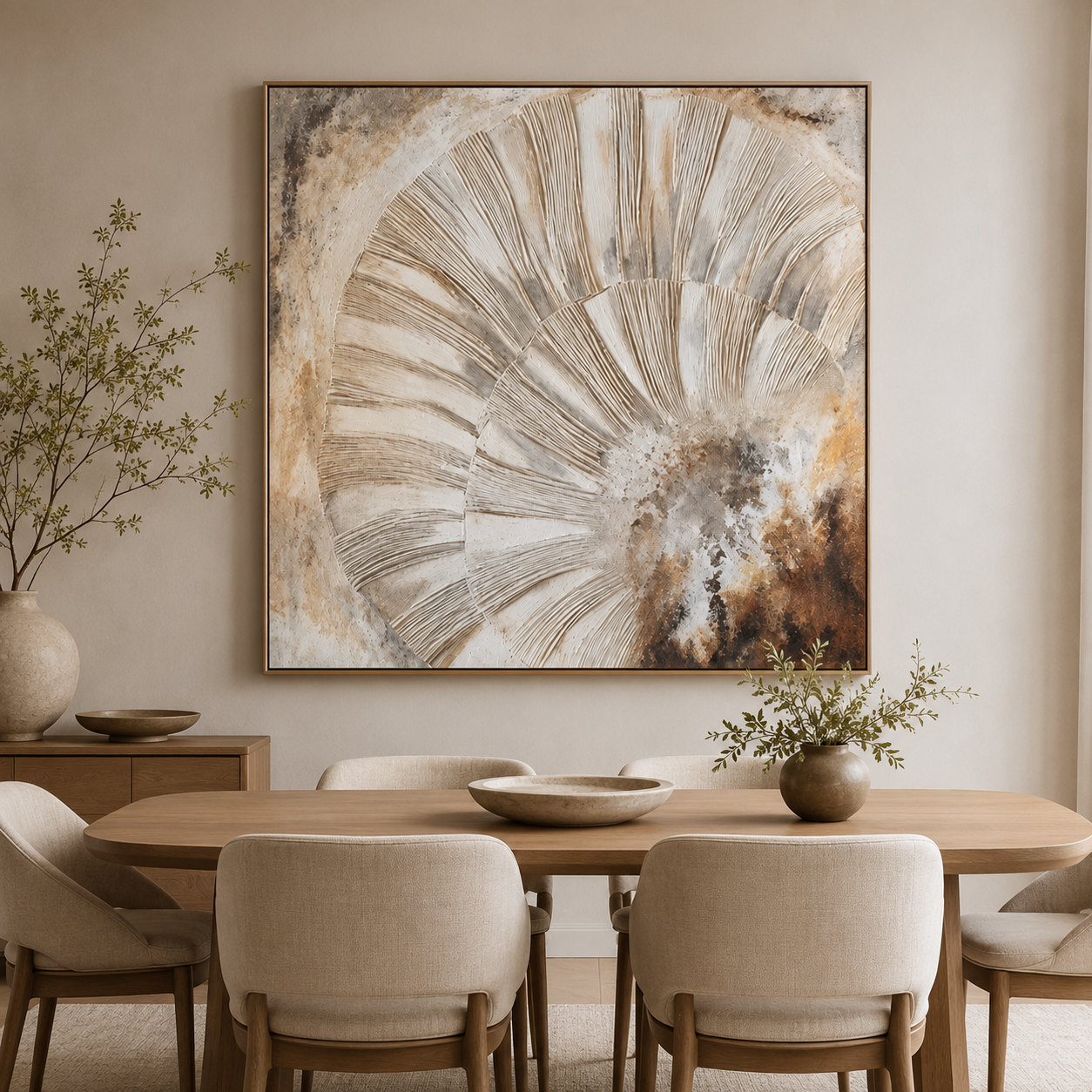 Neutral Textured Abstract Canvas Painting #Kiss 182