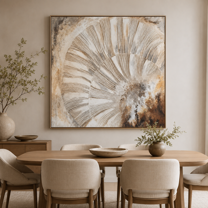 Neutral Textured Abstract Canvas Painting #Kiss 182