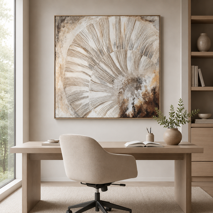 Neutral Textured Abstract Canvas Painting #Kiss 182