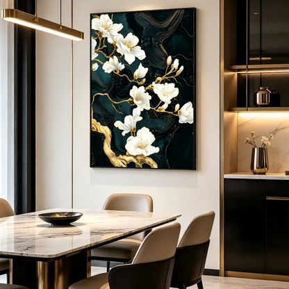 Black Gold Floral Painting #Kiss 44
