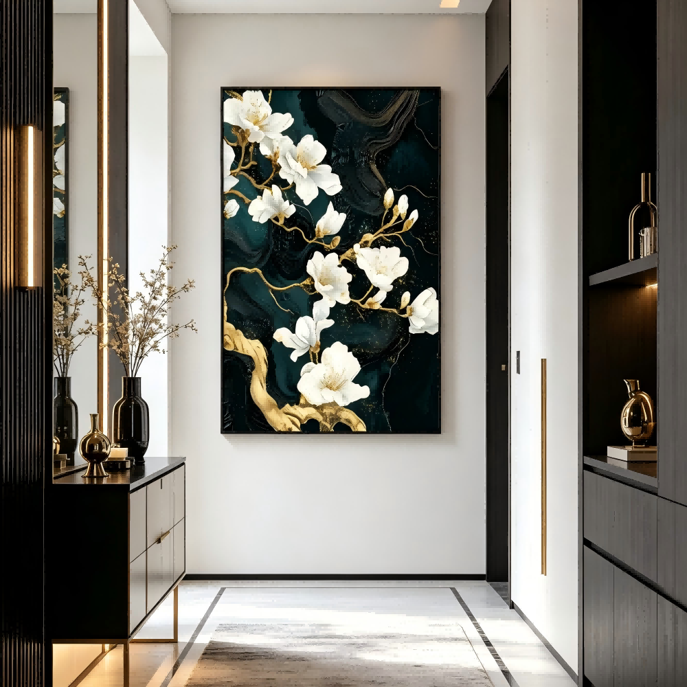 Black Gold Floral Painting #Kiss 44