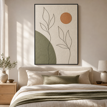 Abstract Botanical Relief Textured Painting #Kiss 66