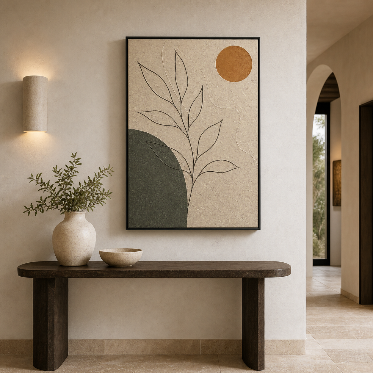 Abstract Botanical Relief Textured Painting #Kiss 66