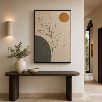Abstract Botanical Relief Textured Painting #Kiss 66