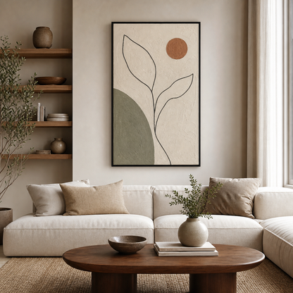 Abstract Botanical Relief Textured Painting #Kiss 66
