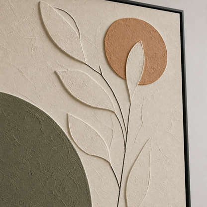 Abstract Botanical Relief Textured Painting #Kiss 66
