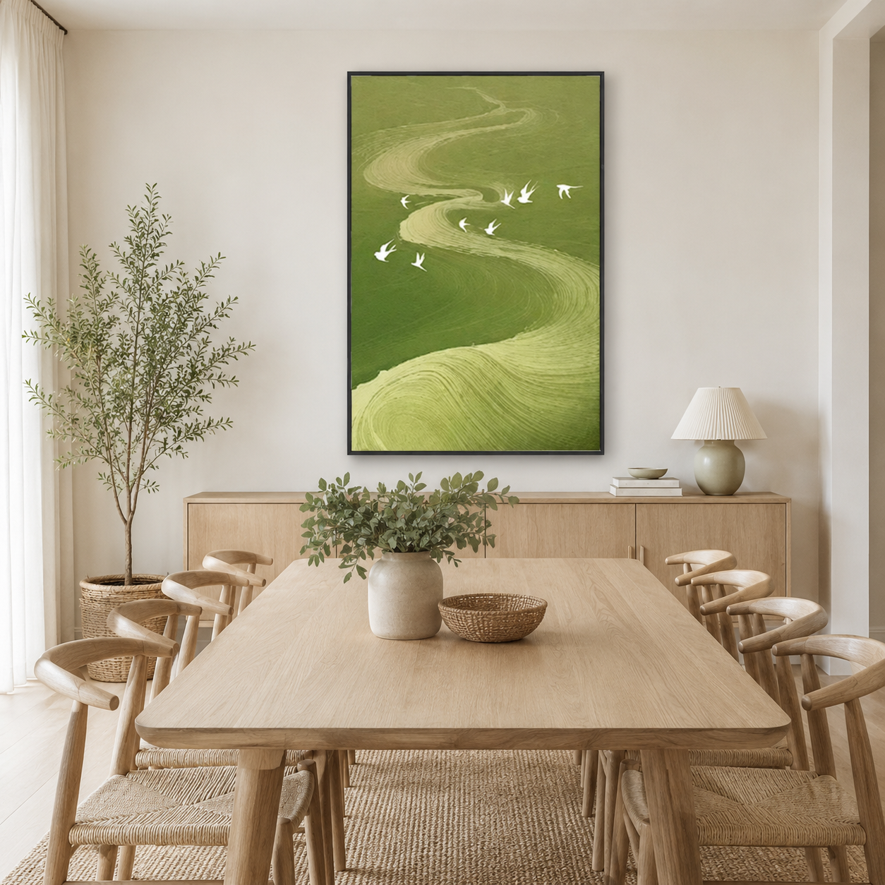 Green Bird Landscape Painting #Kiss 101