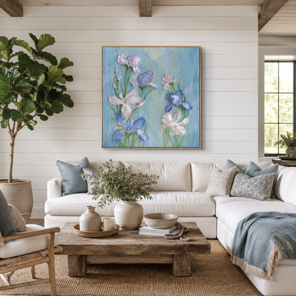 Blue Iris Relief Painting #Kiss 103