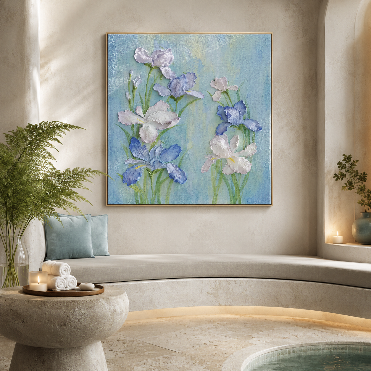 Blue Iris Relief Painting #Kiss 103