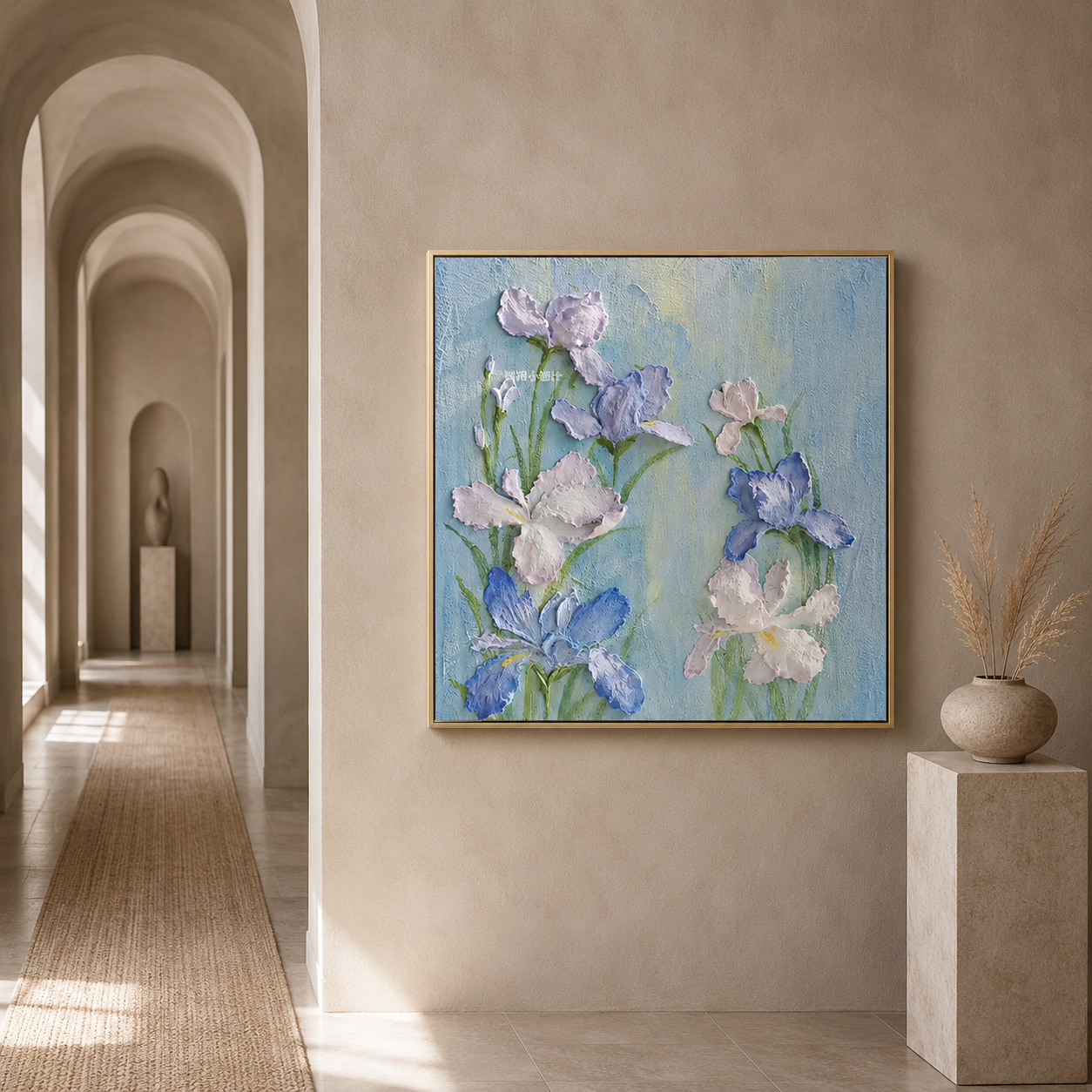 Blue Iris Relief Painting #Kiss 103