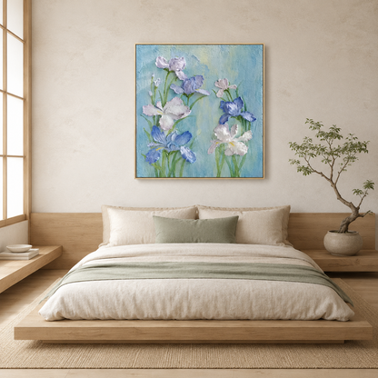 Blue Iris Relief Painting #Kiss 103