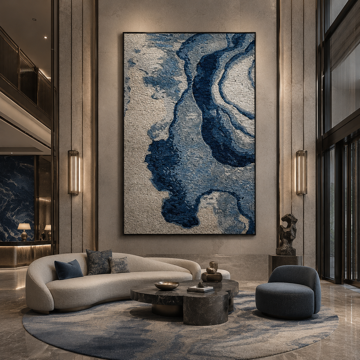 Blue Flow Textured Painting #Kiss 106