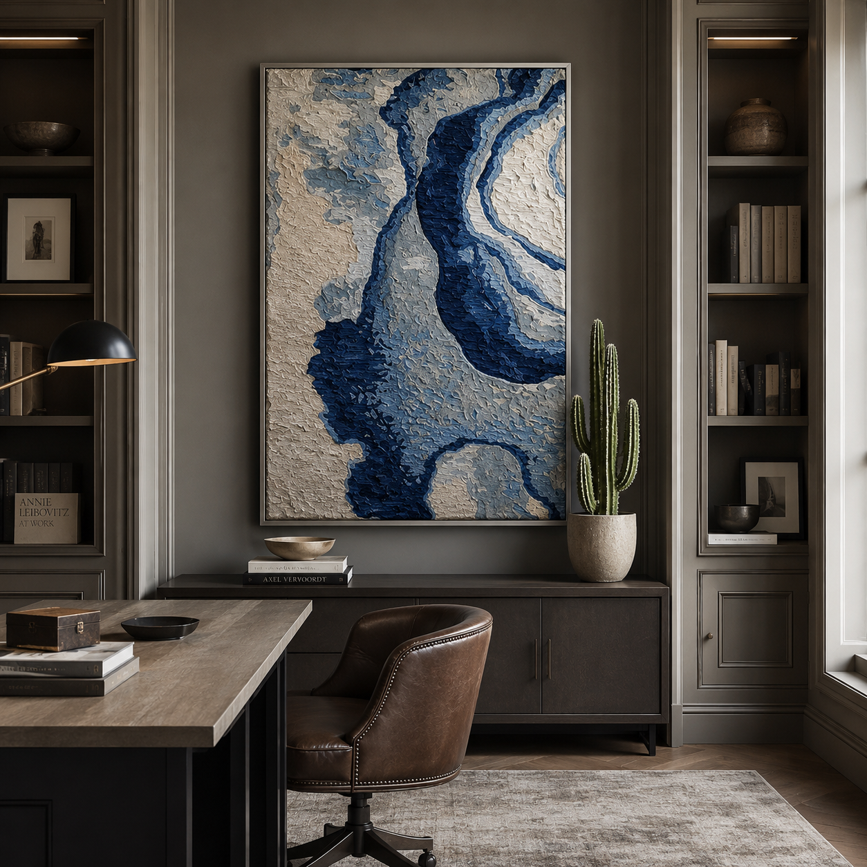 Blue Flow Textured Painting #Kiss 106