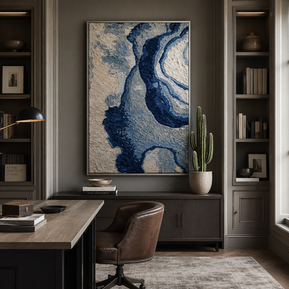 Blue Flow Textured Painting #Kiss 106