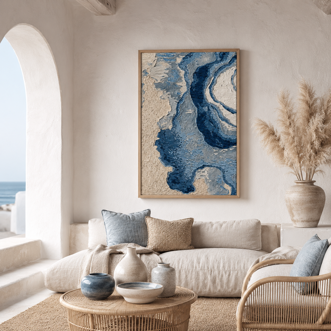 Blue Flow Textured Painting #Kiss 106