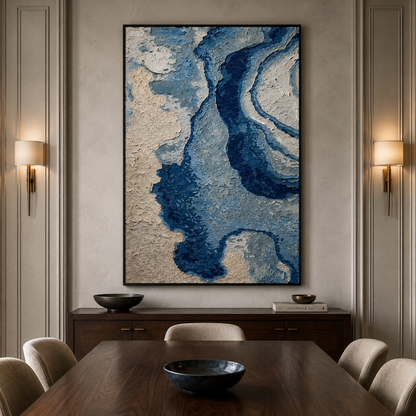Blue Flow Textured Painting #Kiss 106