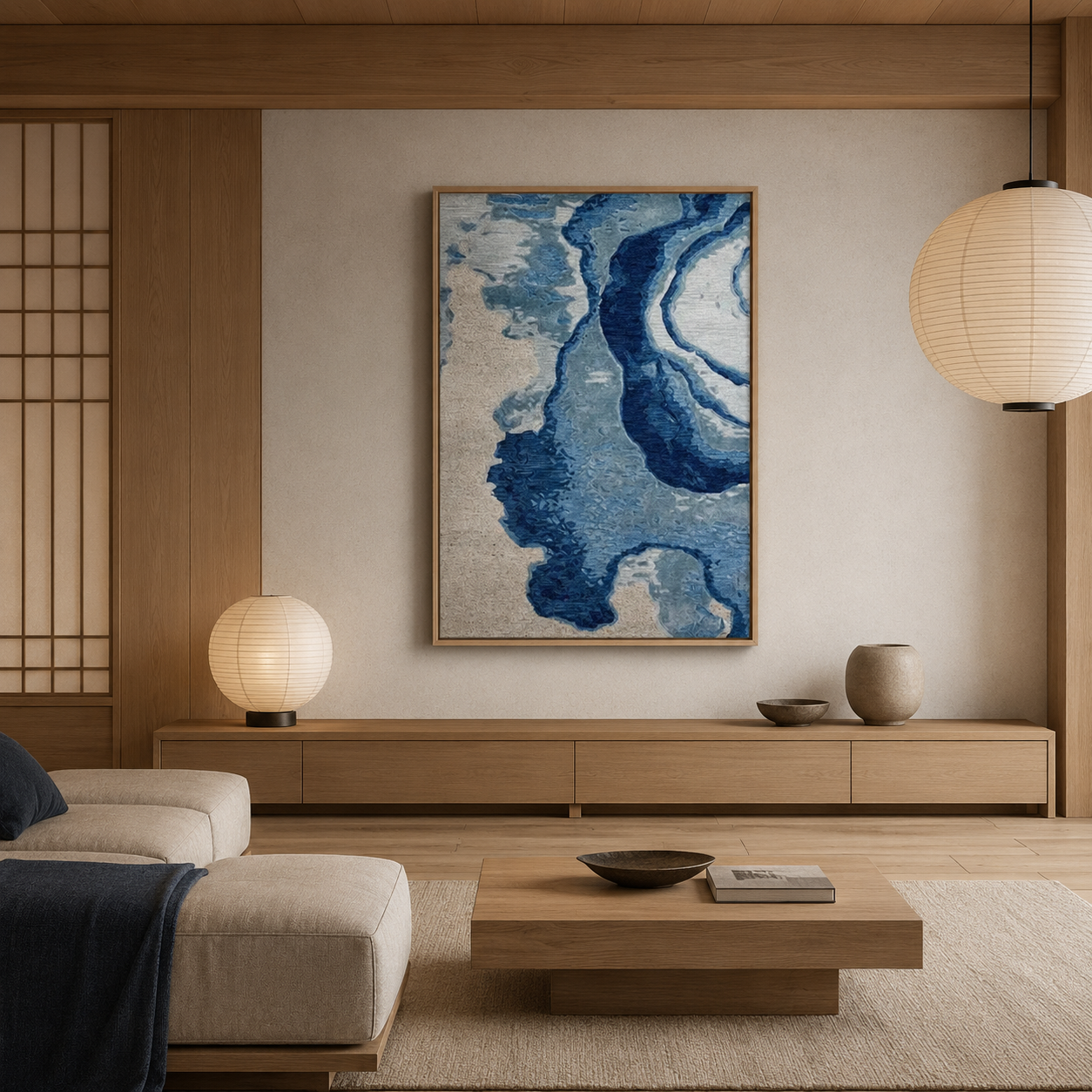 Blue Flow Textured Painting #Kiss 106