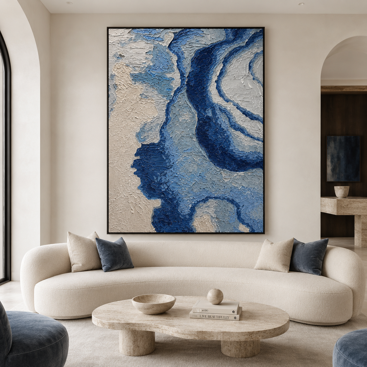 Blue Flow Textured Painting #Kiss 106